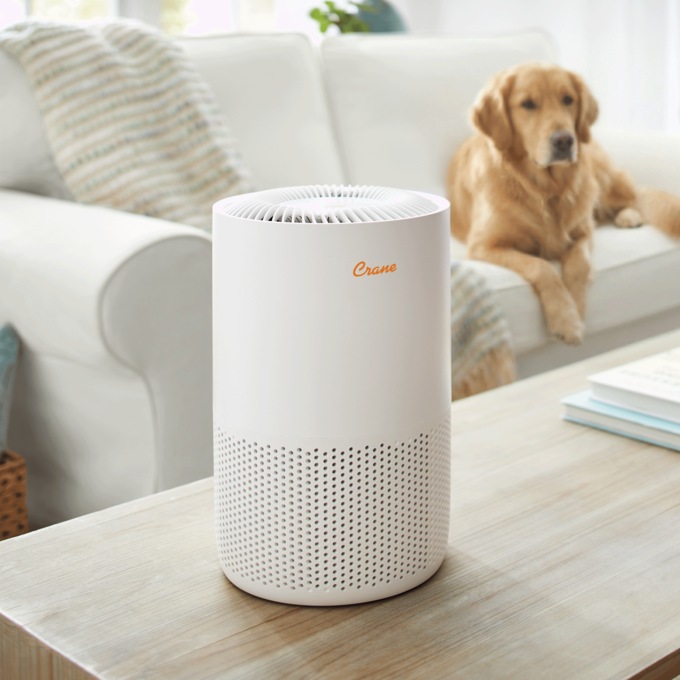 Crane Air Purifier with True HEPA Filter, White, large