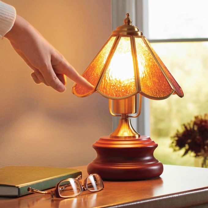 Sullivan Lamp with Touch Control, Brown, large