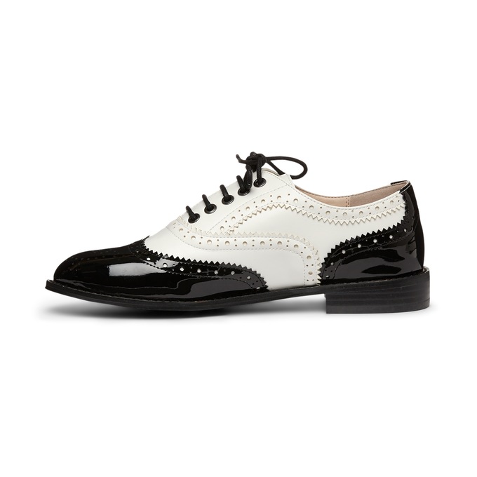 Monroe and Main Wingtip Spectator Shoe, Black White, large