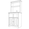 Katie Microwave Stand with Hutch, Black Oak, large