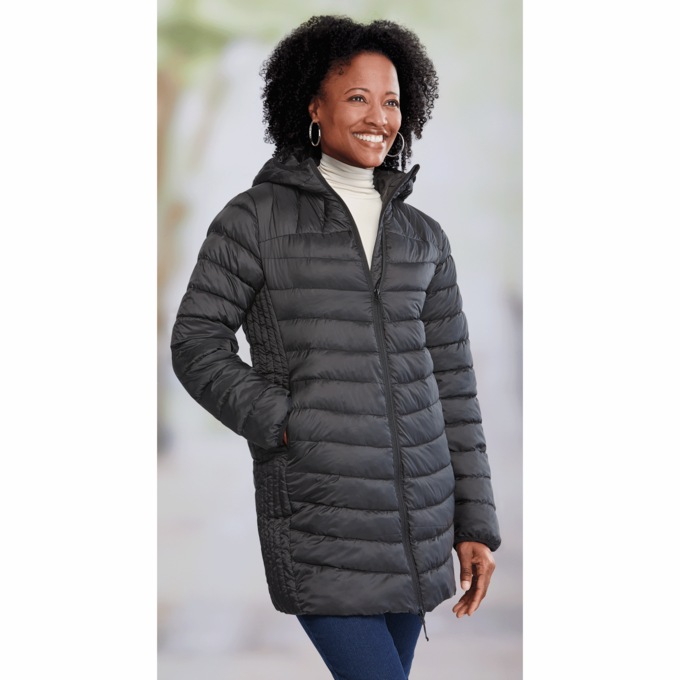 Longline Flurries Parka, Black, large