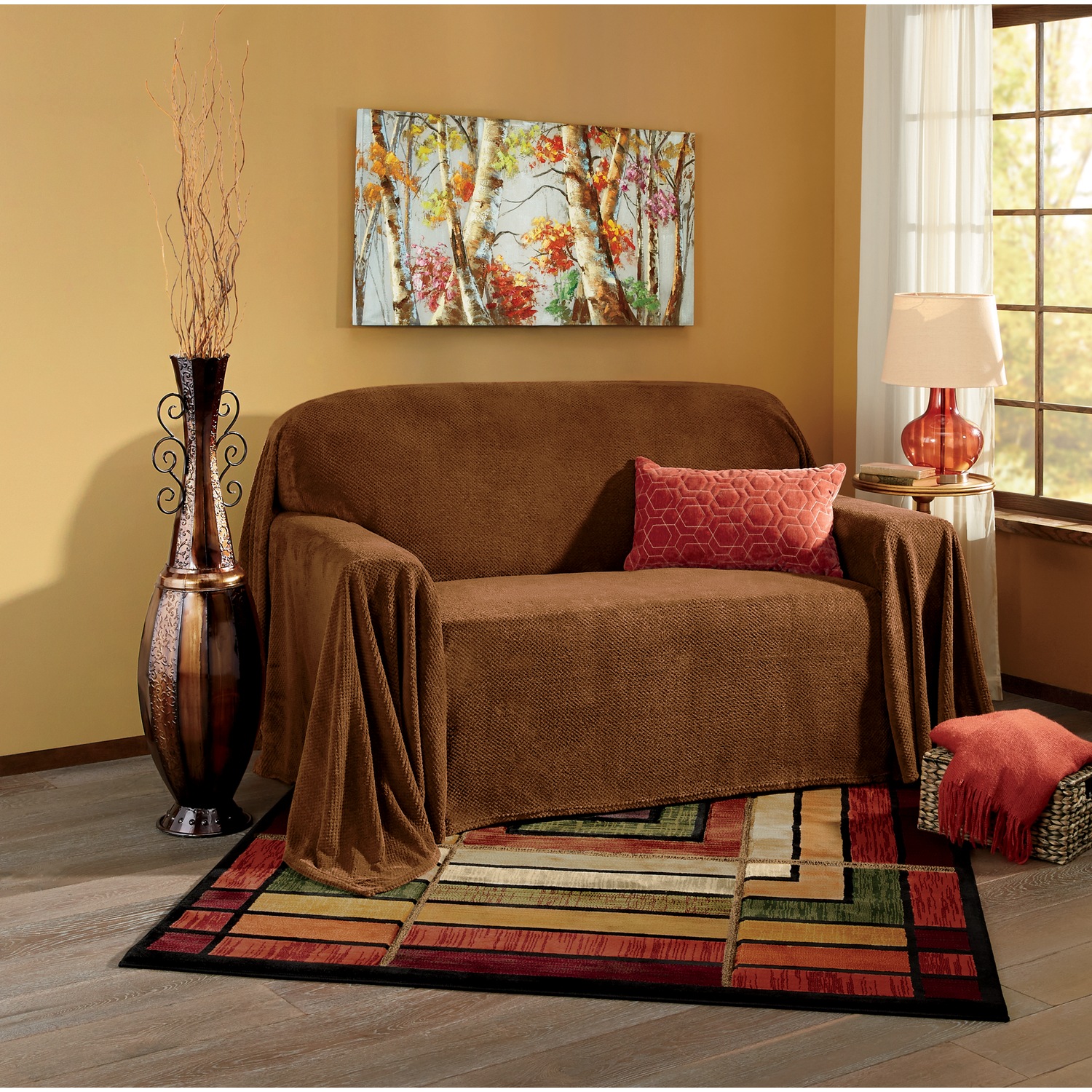 Textured Plush Furniture Throw Seventh Avenue