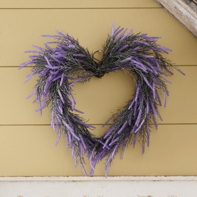 Lavender Heart Wreath, , large