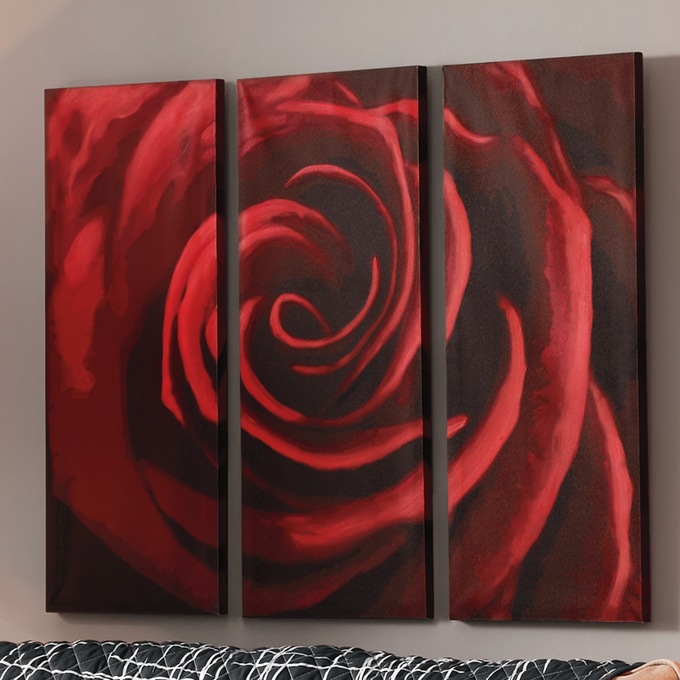 3-pc. Close-Up Rose Wall Art Set, , large