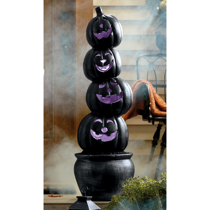 Stack of 4 Pumpkins Porch Sitter, , large
