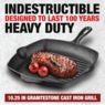 Granitestone Pre-Seasoned Cast Iron 10.25" Grill Pan, , large