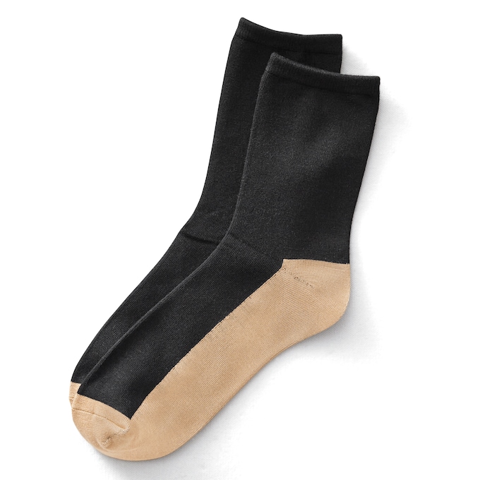 Women's Crew Compression Socks, Black, large