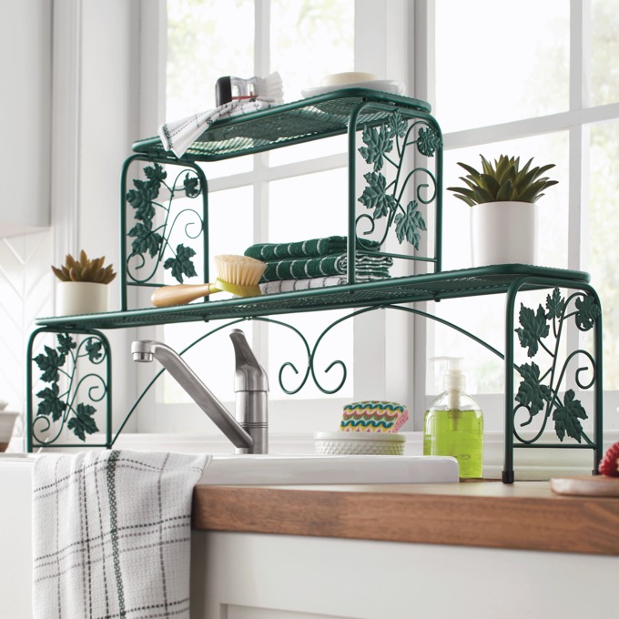Ginny&rsquo;s Leafy-Scroll Over-the-Sink Shelf, , large