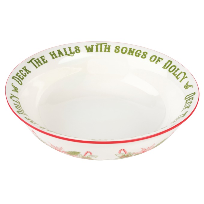 Dolly Parton Holiday Toile 10.5-Inch Serving Bowl, , large