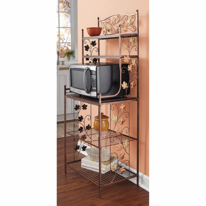 Autumn Leaves Microwave Stand Seventh Avenue