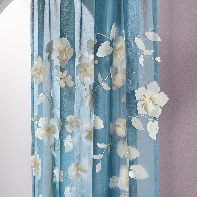 Floral Appliquéd Window Panel, , large