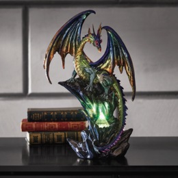 Lit Gem Dragon Figurine, , large