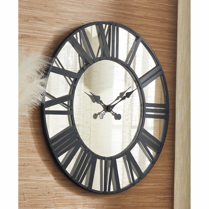 Large Mirrored Wall Clock, , large