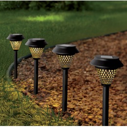Set of 4 Solar Lantern Stakes, , large