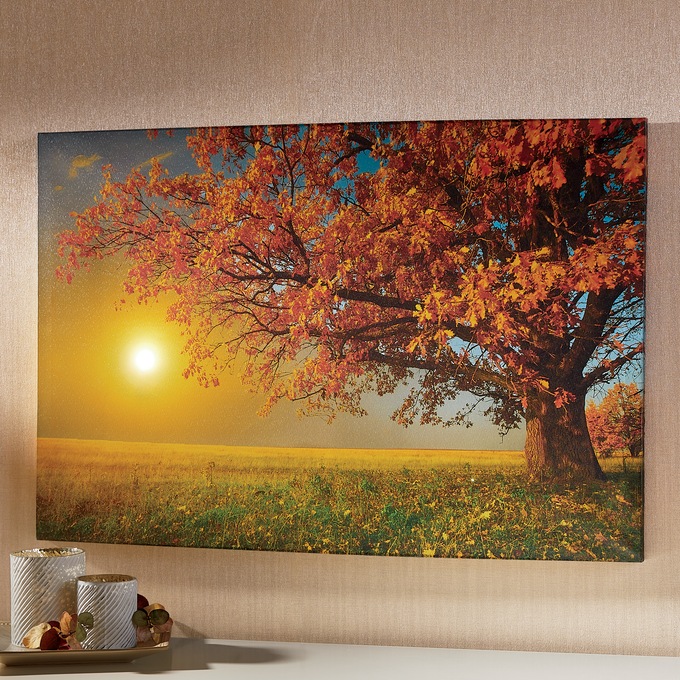 Warm Fall Day LED Lit Canvas, , large