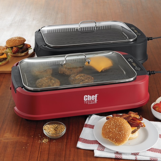 Chef Tested Smokeless Electric Indoor Grill, , large