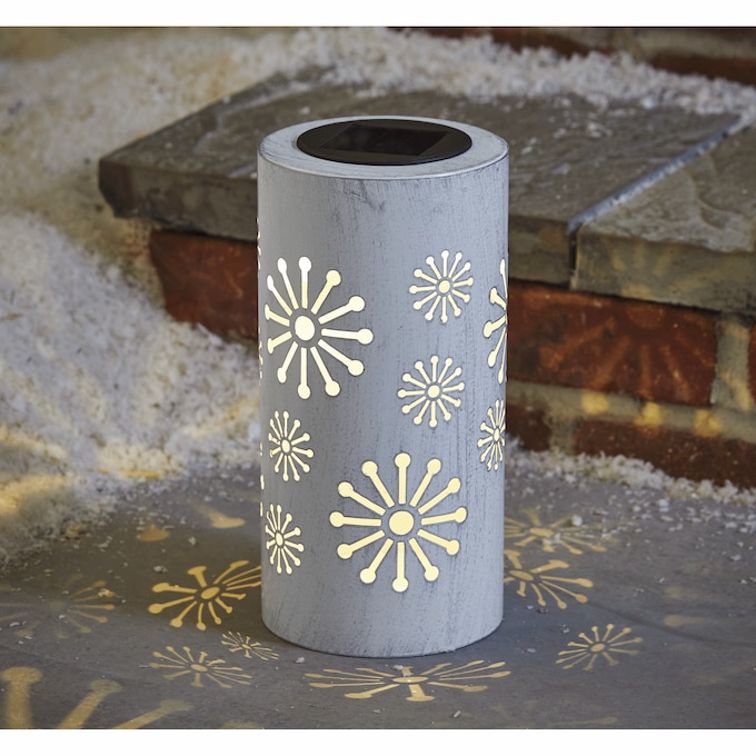 Solar Metal Snowflake Lantern, , large