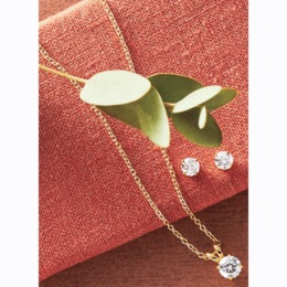 Lab-Diamond Solitaire Pendant, , large