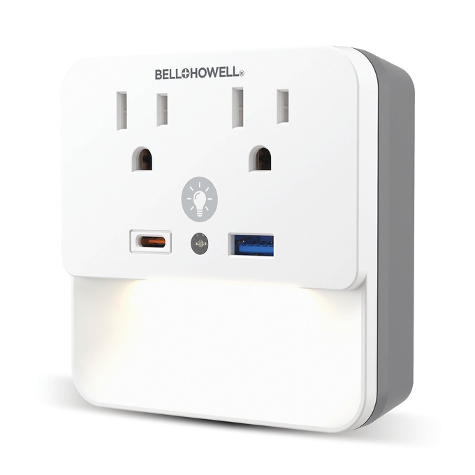 Bell+Howell Light Surge Protector, White, large