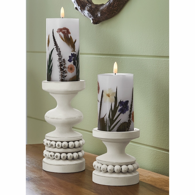 Set of 2 Beaded Candleholders, , large