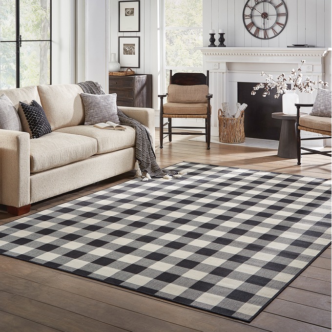 Woodford Indoor/Outdoor Rug, Black, large
