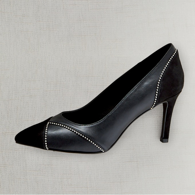 Midnight Velvet Studded Patch Pump, , large