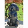 Solar Sitting Dog with Lantern, Black, large