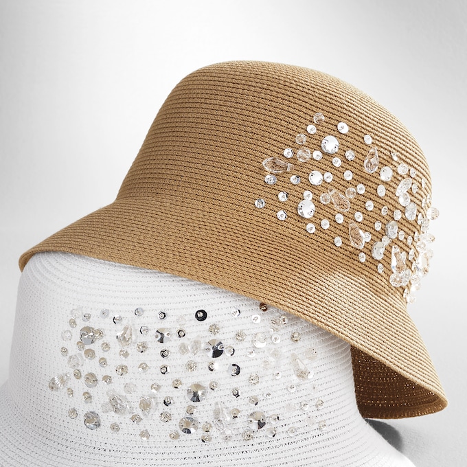 Embellished Cloche, Khaki, large