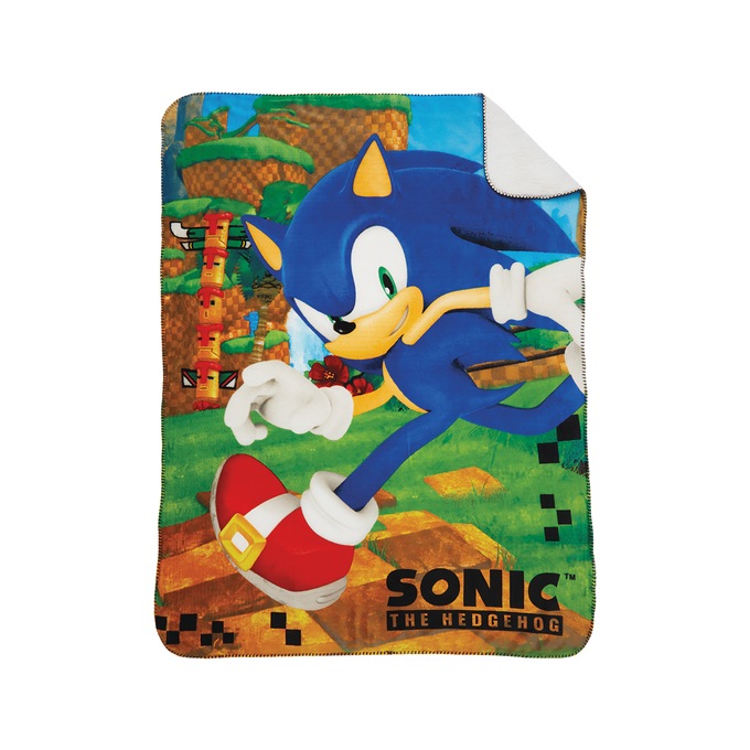 Sonic the Hedgehog Sherpa-Backed Throw, , large