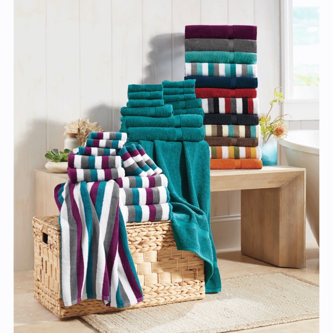 12-Piece Serene Cotton Terry Bath Towel Set, , large