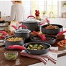 Rachael Ray&reg; 11-Piece Create Delicious Hard-Anodized Cookware Set, Red, large
