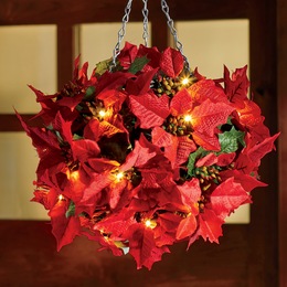 LED Poinsettia Ball, , large
