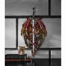 Dragon Wall Plaque with Sword, , large