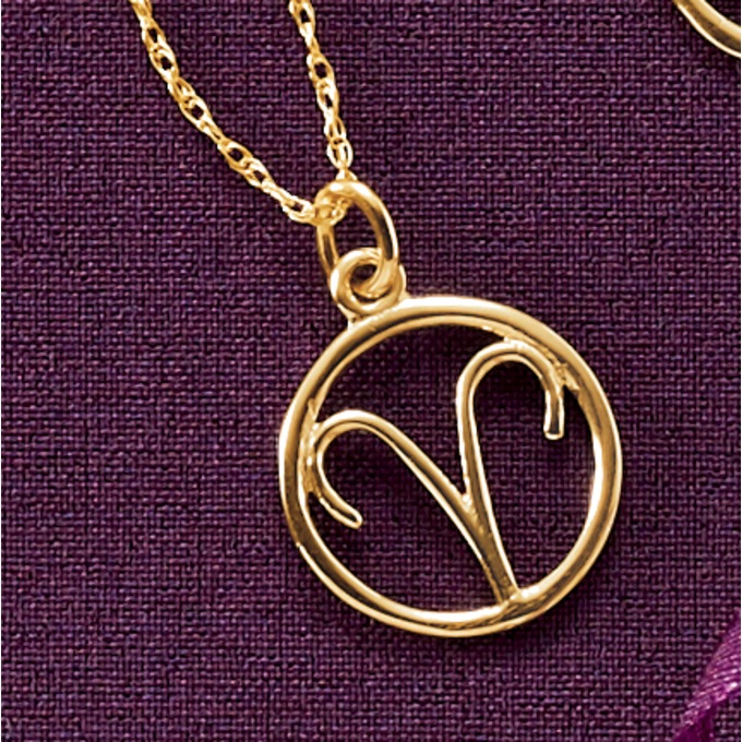 10K Gold Zodiac Pendant, , large
