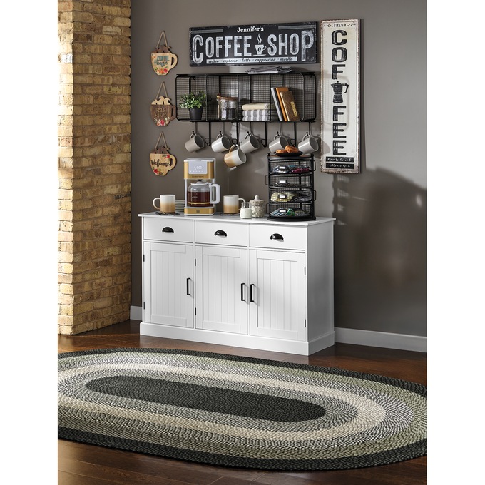 Wire Wall Shelf with Hooks, , large