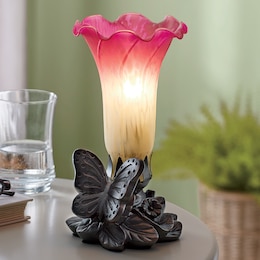 Butterfly and Flower Lamp, , large