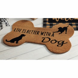 Dog Bone-Shaped Indoor/Outdoor Coir Mat - 20&quot; x 30&quot;, , large