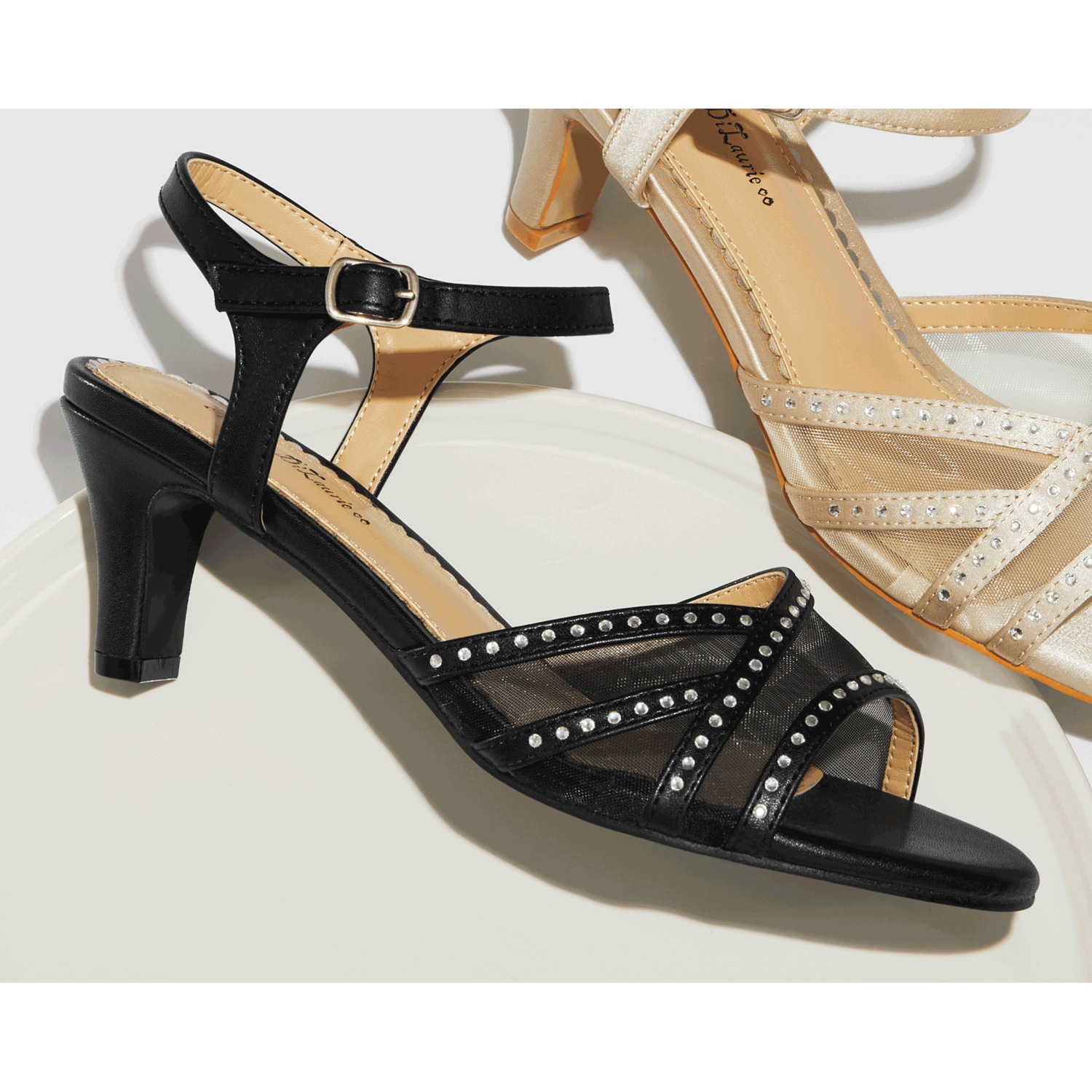 Amanda D'laurie Mesh Rhinestone Sandal | Seventh Avenue