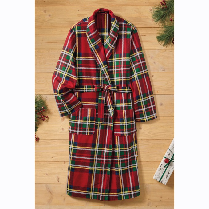 Personalized Mens Fleece Robe, , large