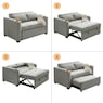Convertible Loveseat with USB and Cupholders, Gray, large