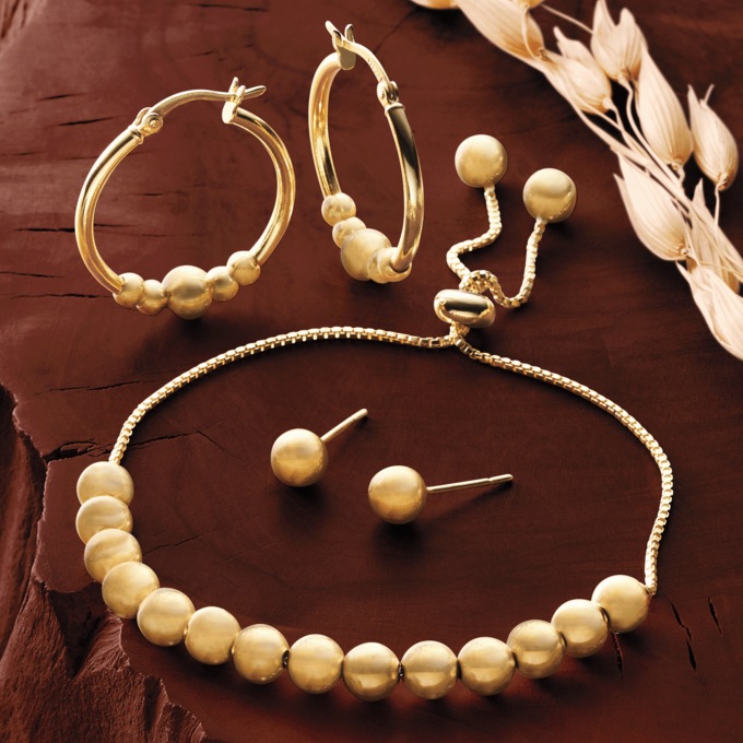 Beaded 2-Pair Earring and Bracelet Set, , large