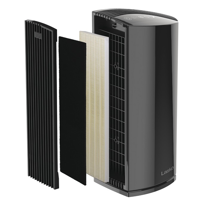 Lasko LP450 Air Purifier with Odor Reduction, Black, large
