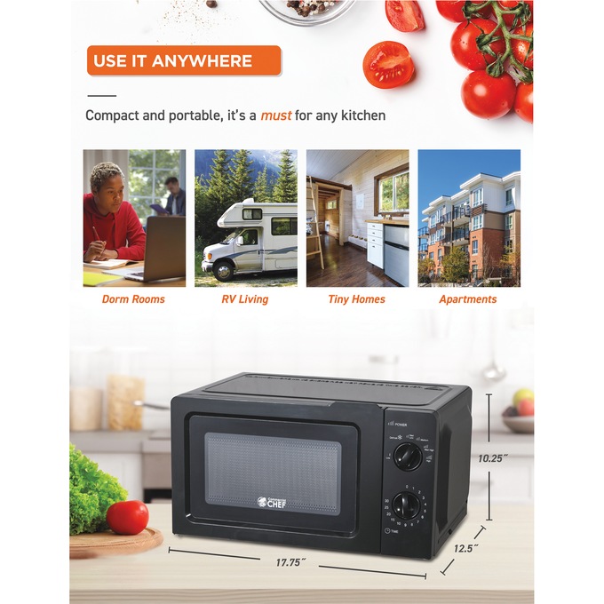 Commercial Chef 0.6 cu. ft. Microwave, , large