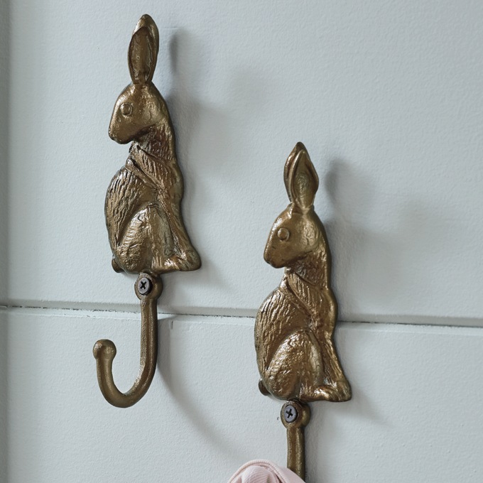 Set of 2 Bunny Wall Hooks, , large