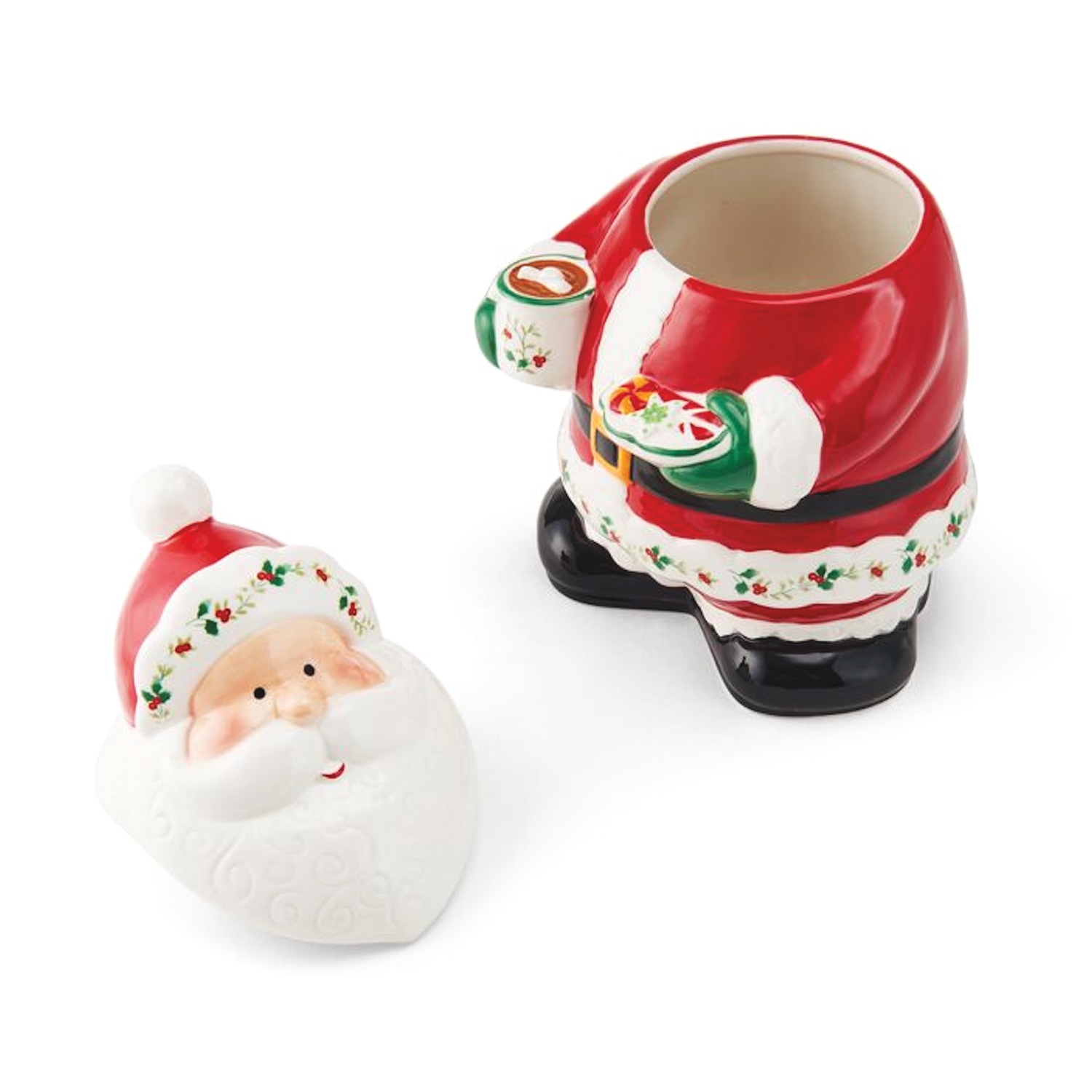 Pfaltzgraff Winterberry Santa Cookie Jar | Seventh Avenue