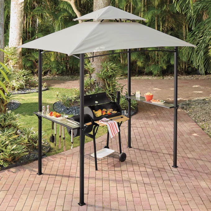 Grill Gazebo, Black, large