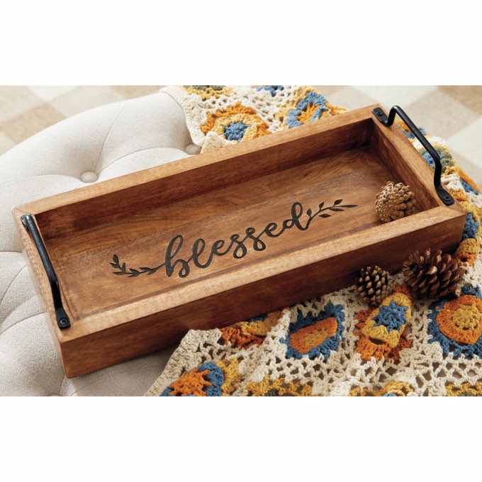 Decorative Blessed Tray with Handles, , large