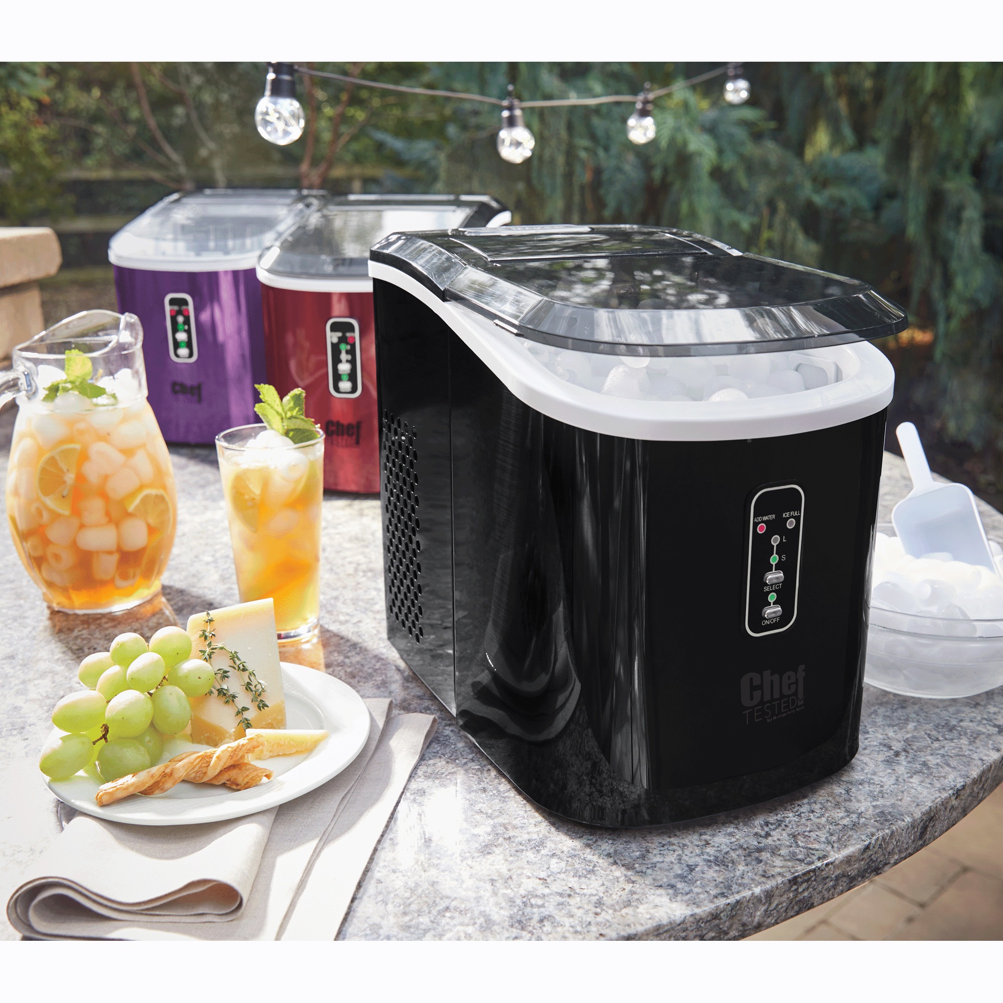 Chef Tested Self-cleaning Ice Maker By Wards, Black Stainless, large