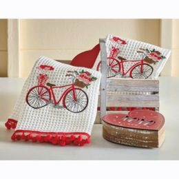 Set of 2 Little Red Bike Towels, , large