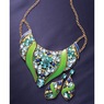 Crystal Floral Enamel Necklace, Cool, large